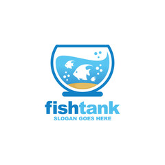 Fish tank logo design vector