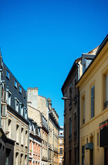 Fototapeta na wymiar Street view of downtown Reims, France