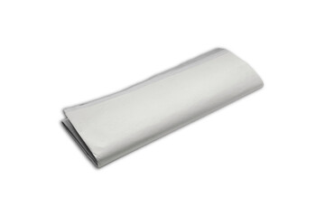 Empty, blank, white newspaper Mock up, front page on isolated background. Folded newspaper mockup. 3d rendering.