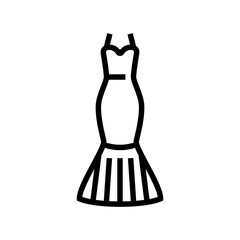 exaggerated drop bride dress line icon vector. exaggerated drop bride dress sign. isolated contour symbol black illustration