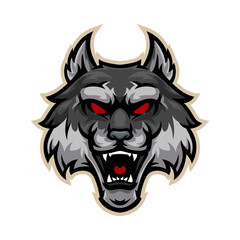 WereWolf head sport mascot logo design