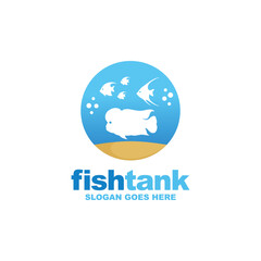 Fish tank logo design vector