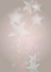 Vector Shiny Stars Confetti on Pink Background with Silver and White  Light Spots. Magic Shiny Pastel Print. Baby Print. Gentle Stardust Pattern.  Sparkle Festive  Cover Design...