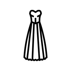 basque wedding dress line icon vector. basque wedding dress sign. isolated contour symbol black illustration