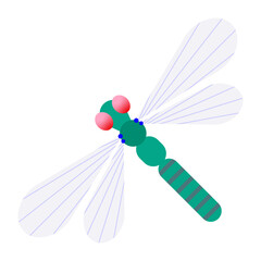 Dragonfly vector illustration in geometric shape design