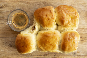 brioche bread and espresso
