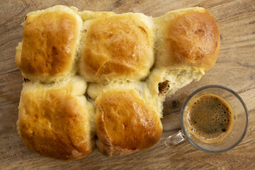 brioche bread and espresso