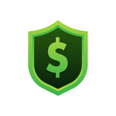 Protection money. Money safety. Financial saving insurance. Vector stock illustration