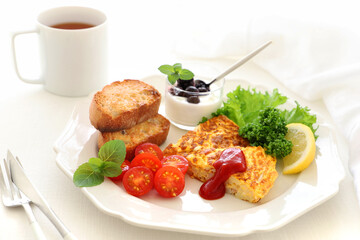 スパニッシュオムレツ　ワンプレート　ヘルシー朝ごはん