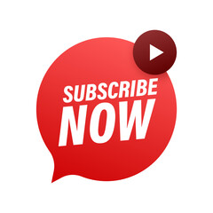 Subscribe now. Social media element. Vector stock illustration.