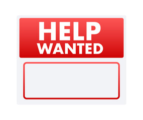 Help Wanted icon, Sign. Help Wanted label. Vector stock illustration