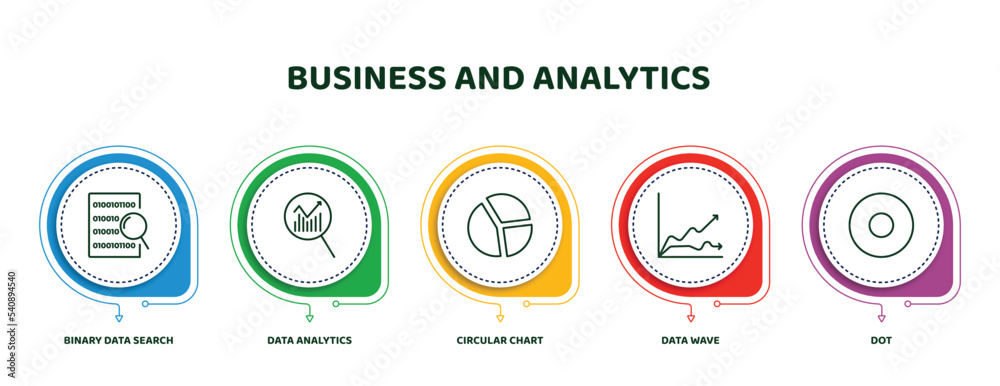 Poster editable thin line icons with infographic template. infographic for business and analytics concept. 