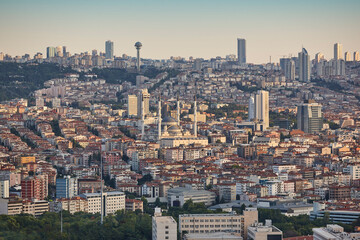 Ankara skyline at sunset. Turkish capital cityscape. Turkey - obrazy, fototapety, plakaty