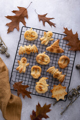 Fototapeta premium Halloween muffins in shape of bat and ghost