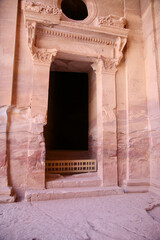 Petra, Jordan, November 2019 - A close up of an old building