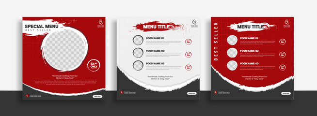 special original food delicious restaurant promotion menu content for social media post banner template.