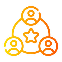 teamwork gradient icon