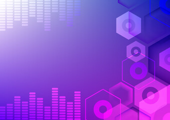 Hexagon abstract technology blue light background