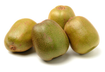 Red kiwi fruit, China, on white background 