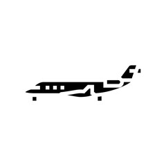 private jet airplane aircraft glyph icon vector. private jet airplane aircraft sign. isolated symbol illustration