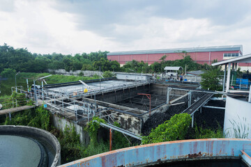 Sewage treatment pond in industrial plants