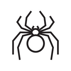 Spider Icon, Black Widow Silhouette, Halloween Symbol, Arachnid Sign, Bug Pictogram