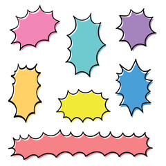 【イラスト素材】漫画風ふきだし　爆発・大声