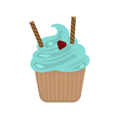 Tasty blue cupcake PNG