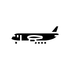 cargo plane airplane aircraft glyph icon vector. cargo plane airplane aircraft sign. isolated symbol illustration