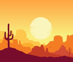cactus at sunset