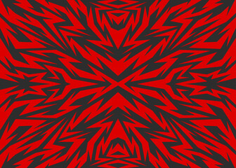 Abstract background with red geometric tribal ornament pattern