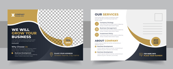 Corporate postcard design template, amazing and modern postcard design