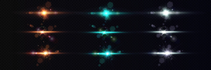 Vector transparent sunlight special lens flare light effect