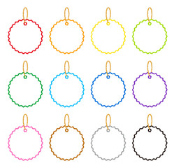 クレヨン素材 ギザギザのタグ 12色セット