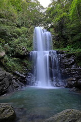 Fototapeta na wymiar Yunsen Waterfall near the Manyueyuan National Forest Recreation Area in New Taipei City, Taiwan