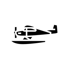 floatplane airplane aircraft glyph icon vector. floatplane airplane aircraft sign. isolated symbol illustration