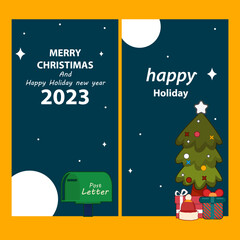 Fototapeta premium vector Christmas banner pack collection with illustration element for natal christimas day and happy new year greeting welcome holiday