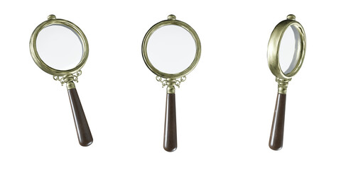 Magnify glass transparent lens.