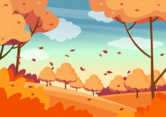 Fototapeta na wymiar Beautiful Autumn Season Landscape Background