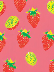 seamless pattern with strawberries