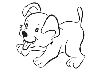 Black and White Cartoon Dog