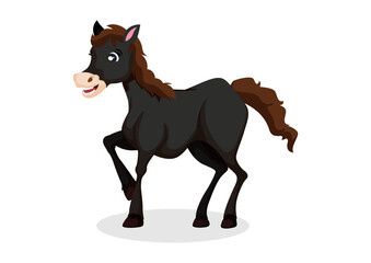 Black horse vector illustration isolated on white background