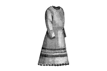 Knitted skirt for girls – Vintage Illustration - 540906726