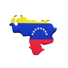 PNG 3D Rendering of Venezuela Flag Map