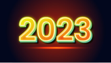 2023 Neon editable text effect with realistic 3D style