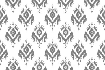 Beautiful ethnic ikat art. Seamless pattern in tribal. Aztec geometric ornament print. Design for background, wallpaper, illustration, fabric, clothing, carpet, textile, batik, embroidery.