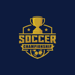 Soccer championship logo design vector