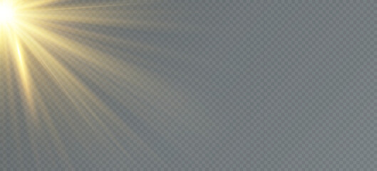 Golden particles of light. Golden light. Light flare.Stars isolated on transparent background.