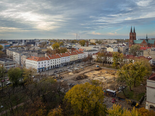 View of the old town in the city of Lodz, Poland. - obrazy, fototapety, plakaty