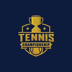 Tennis championship logo design vector